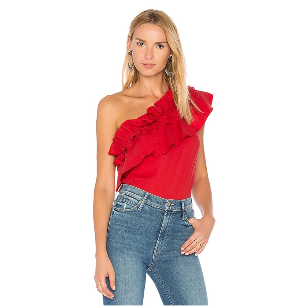 SALONI one-shoulder blouse